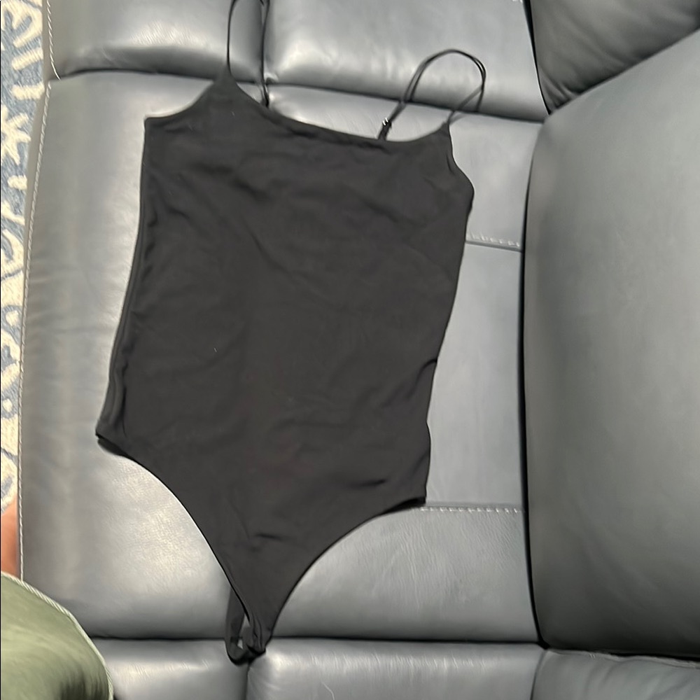 Nuuds Black Bodysuit One Piece Sleek Design